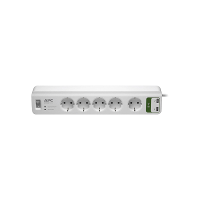 APC PM5U-GR Essential SurgeArrest 5 csatlakozóval és 5V 2.4A 2 portos USB töltéssel 230V