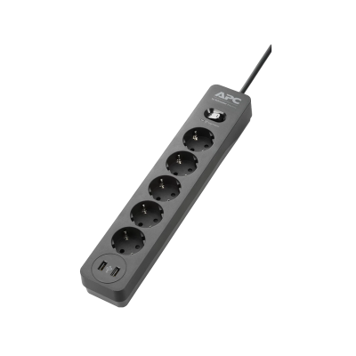 APC PME5U2B-GR Essential SurgeArrest 5 aljzat 2x USB szürke