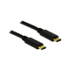 Delock 3m usb 2.0 Type C összekötő fekete 83325